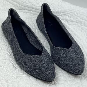 MIA Women’s Size 8 Gray Felt Pointed Toe Loafer Slip-On Flats – Casual Comfort